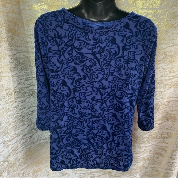 Jennie & Marlis Petite Royal Blue Twist Front Blouse Size MP - Picture 4 of 7